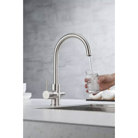 Смеситель для кухни PAULMARK Essen Es213211 Metallum с краном для питьевой воды, сталь