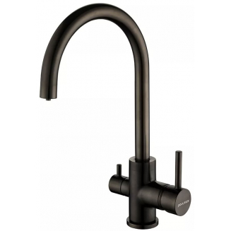Смеситель для кухни PAULMARK Essen Es213211 Metallum с краном для питьевой воды, воронёная сталь
