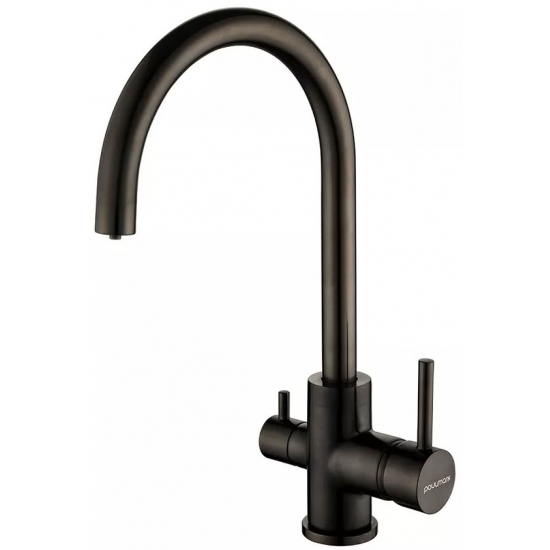 Смеситель для кухни PAULMARK Essen Es213211 Metallum с краном для питьевой воды, воронёная сталь