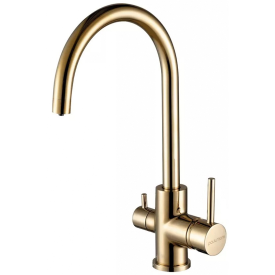 Смеситель для кухни PAULMARK Essen Es213211 Metallum с краном для питьевой воды, золото