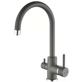 Смеситель для кухни PAULMARK Essen Es213211 с краном для питьевой воды, серый металлик