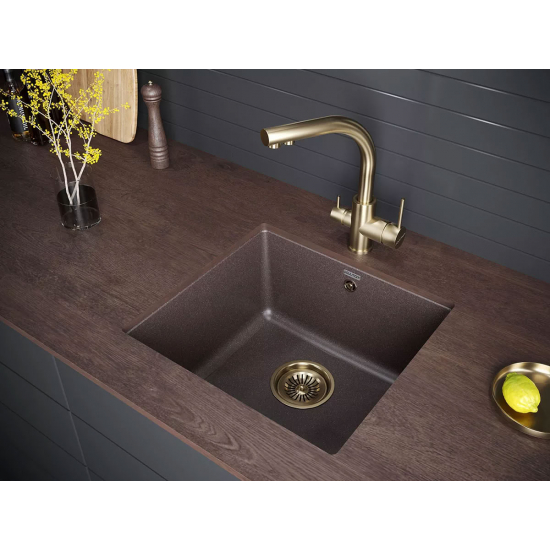 Смеситель для кухни PAULMARK Essen Metallum с краном для питьевой воды, бронза