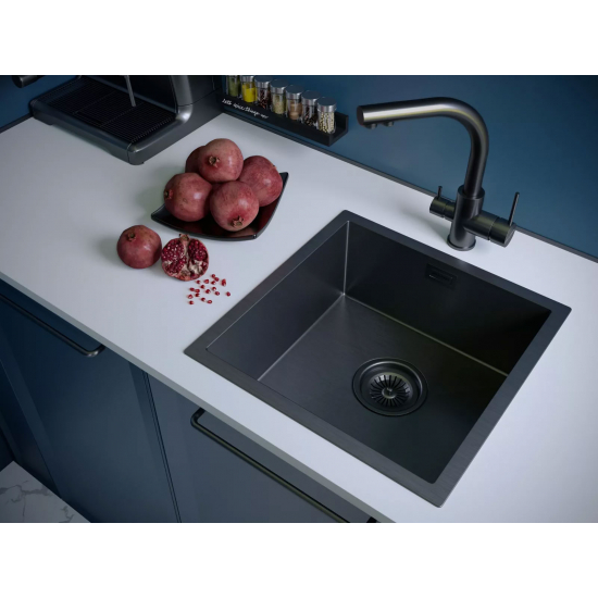 Смеситель для кухни PAULMARK Essen Metallum с краном для питьевой воды, воронёная сталь
