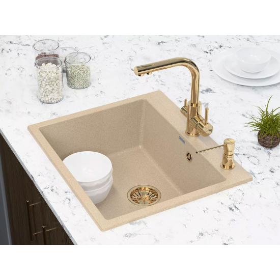 Смеситель для кухни PAULMARK Essen Metallum с краном для питьевой воды, золото