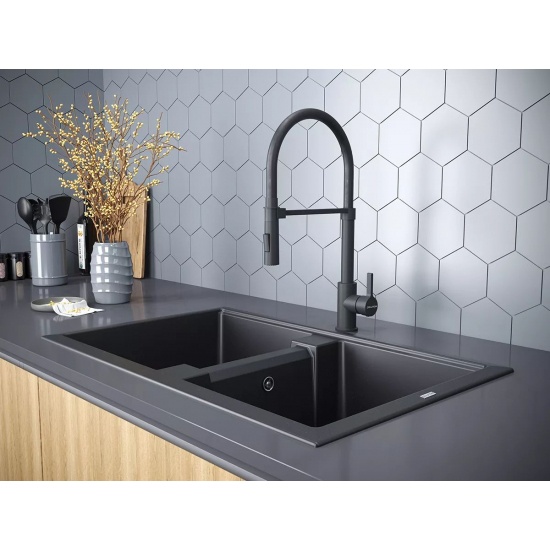 Смеситель для кухни PAULMARK Halt с гибким изливом, антрацит