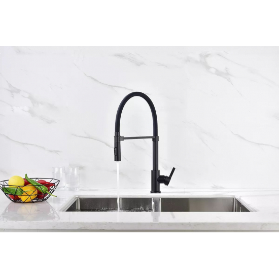 Смеситель для кухни PAULMARK Halt с гибким изливом, антрацит