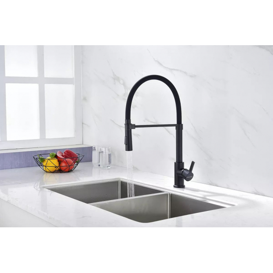 Смеситель для кухни PAULMARK Halt с гибким изливом, антрацит