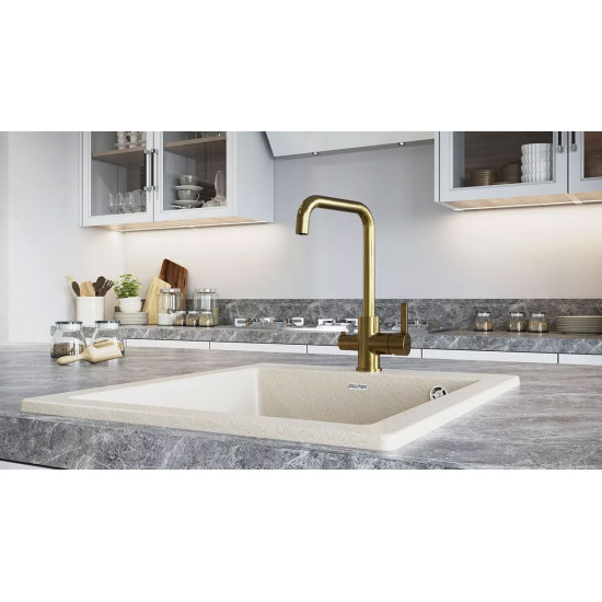Смеситель для кухни PAULMARK Logas Metallum с краном для питьевой воды, бронза