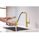 Смеситель для кухни PAULMARK Neo Metallum с вытяжным изливом, светлое золото