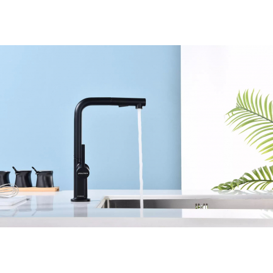 Смеситель для кухни PAULMARK Neo с вытяжным изливом, антрацит