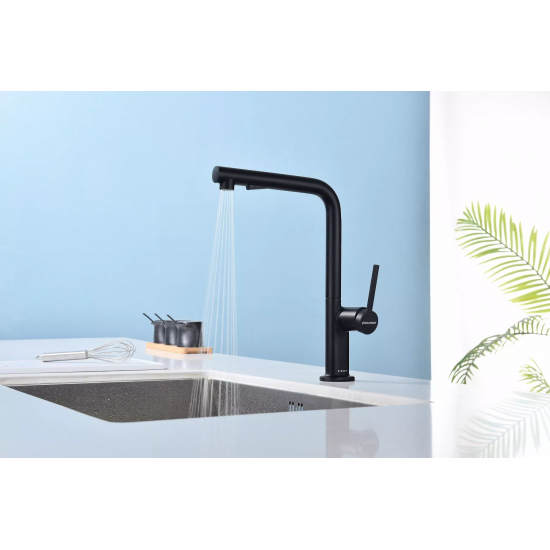 Смеситель для кухни PAULMARK Neo с вытяжным изливом, антрацит