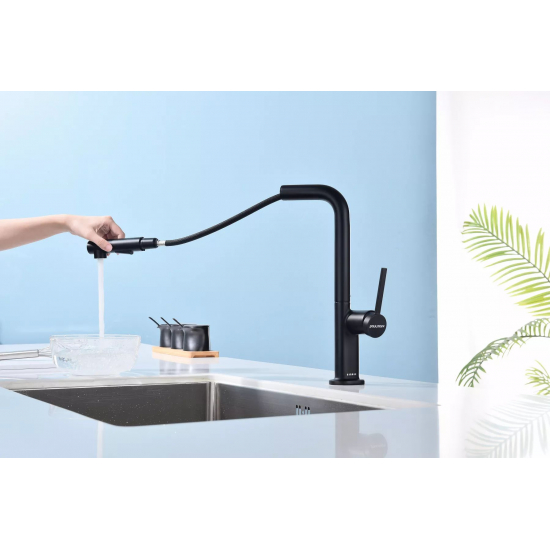 Смеситель для кухни PAULMARK Neo с вытяжным изливом, антрацит