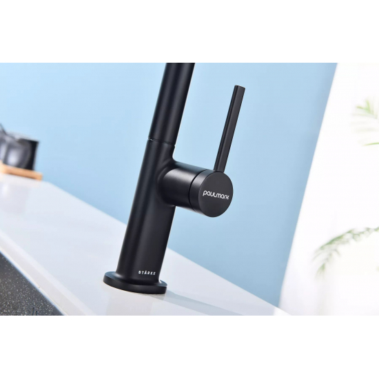 Смеситель для кухни PAULMARK Neo с вытяжным изливом, антрацит