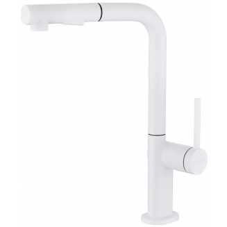 Смеситель для кухни PAULMARK Neo с вытяжным изливом, белый матовый