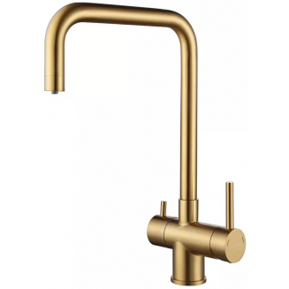 Смеситель для кухни PAULMARK Wetter Metallum с краном для питьевой воды, брашированное золото