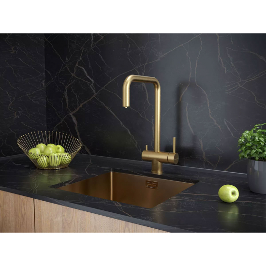 Смеситель для кухни PAULMARK Wetter Metallum с краном для питьевой воды, брашированное золото