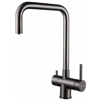 Смеситель для кухни PAULMARK Wetter Metallum с краном для питьевой воды, воронёная сталь