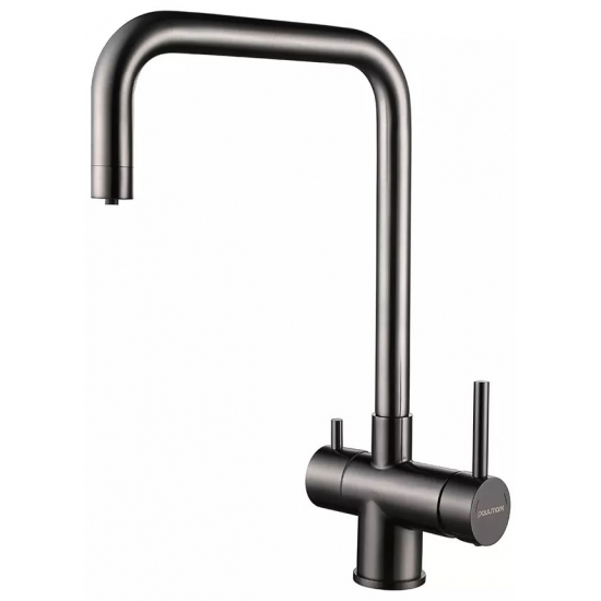 Смеситель для кухни PAULMARK Wetter Metallum с краном для питьевой воды, воронёная сталь