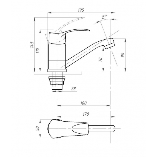Смеситель для кухни ПСМ-215-023