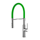 Смеситель для кухни с гибким изливом LEDEME L4097-5 зелёный/хром