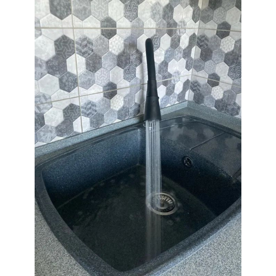 Смеситель для кухни с гибким изливом LEDEME L4199-2 чёрный/хром