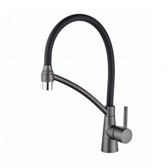 Смеситель для кухни с гибким изливом LEDEME L4399U-2 черный/графит