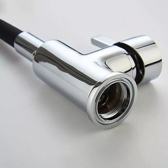 Смеситель для кухни с гибким изливом LEDEME L4898-2 чёрный/хром