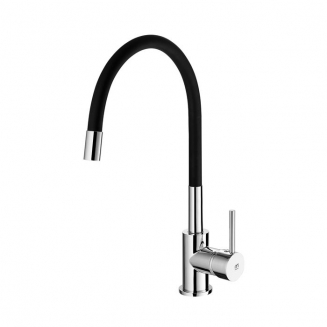 Смеситель для кухни с гибким изливом MILARDO Meal M01SB0FM05 чёрный/хром
