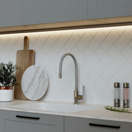 Смеситель для кухни с гибким изливом MIXLINE Plus Kitchen Line ML35-093, серый