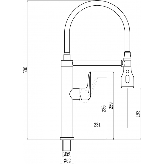 Смеситель для кухни с гибким изливом SAVOL S-002803-04 белый/хром