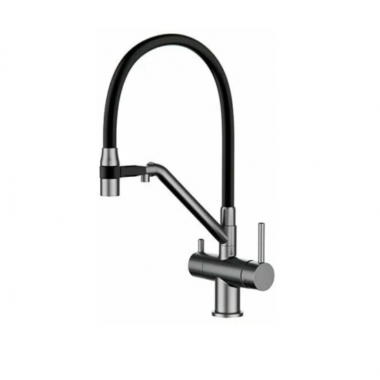 Смеситель для кухни с подключением к фильтру GAPPO G4398-89 графит/черный