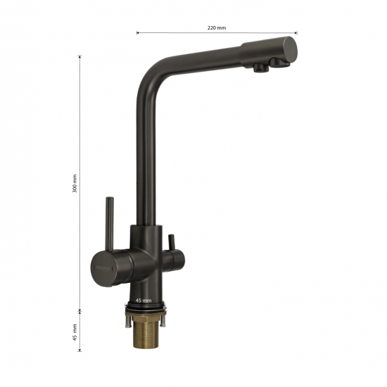 Смеситель для кухни с подключением к фильтру MAGNUS М8247 графит