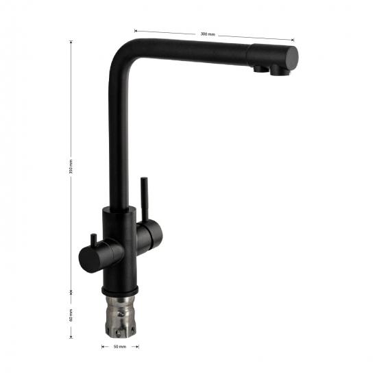 Смеситель для кухни с подключением к фильтру MAGNUS М91120 черный