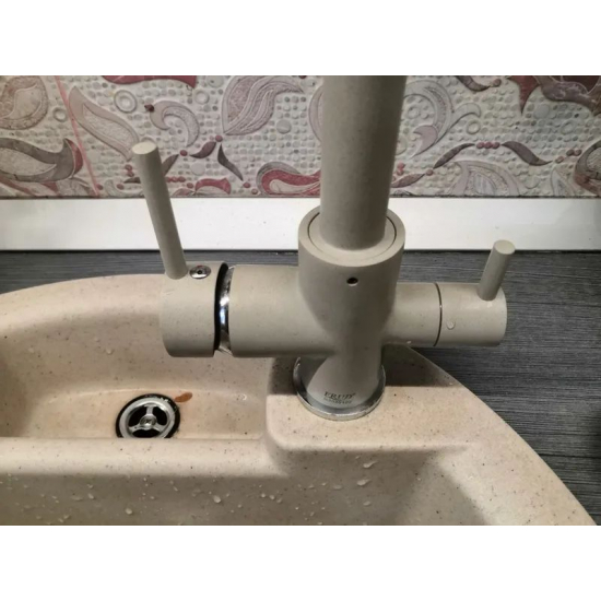 Смеситель для кухни с подключением к фильтру с питьевой водой FRUD R43053-20 бежевый