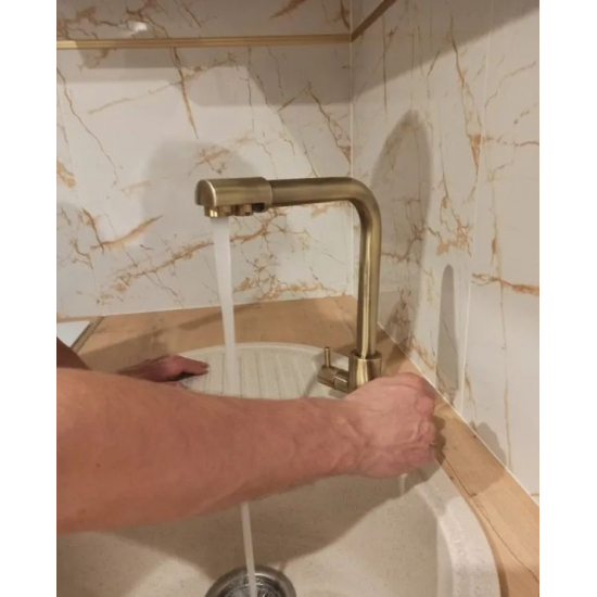 Смеситель для кухни с подключением к фильтру с питьевой водой FRUD R43053-4 бронза