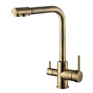 Смеситель для кухни с подключением к фильтру с питьевой водой FRUD R43053-4 бронза