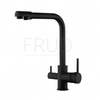 Смеситель для кухни с подключением к фильтру с питьевой водой FRUD R43053-7 чёрный