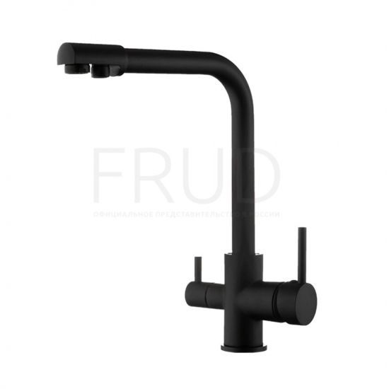 Смеситель для кухни с подключением к фильтру с питьевой водой FRUD R43053-7 чёрный