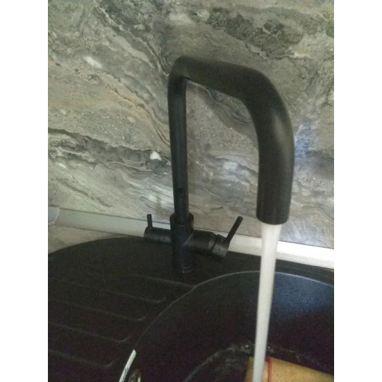 Смеситель для кухни с подключением к фильтру с питьевой водой FRUD R43054-7 чёрный