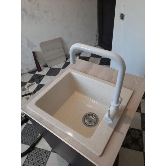 Смеситель для кухни с подключением к фильтру с питьевой водой FRUD R43054-8 белый