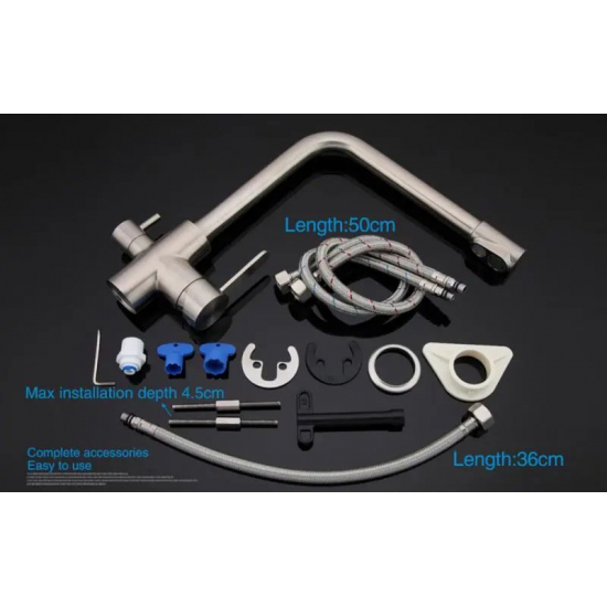 Смеситель для кухни с подключением к фильтру с питьевой водой GAPPO G4399-1 нержавеющая сталь