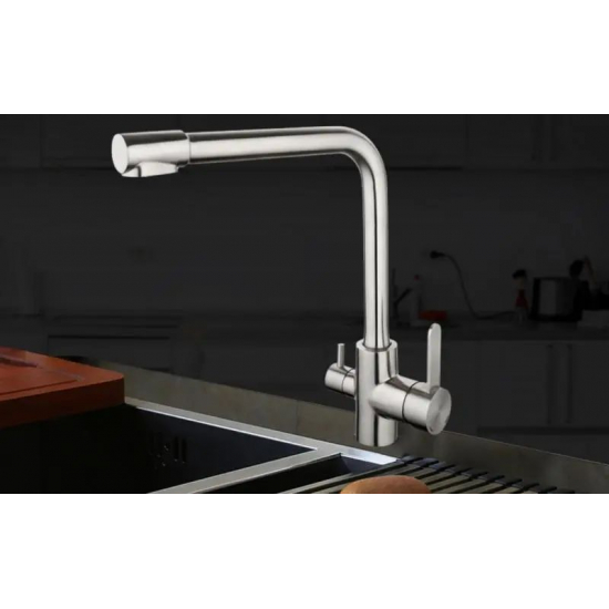 Смеситель для кухни с подключением к фильтру с питьевой водой GAPPO G4399-1 нержавеющая сталь