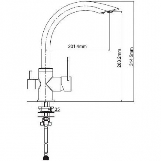 Смеситель для кухни с подключением к фильтру с питьевой водой GAPPO G4399 нержавеющая сталь