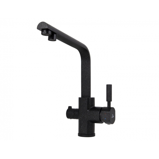 Смеситель для кухни с подключением к фильтру с питьевой водой KAISER Decor 40144-2 чёрный мрамор
