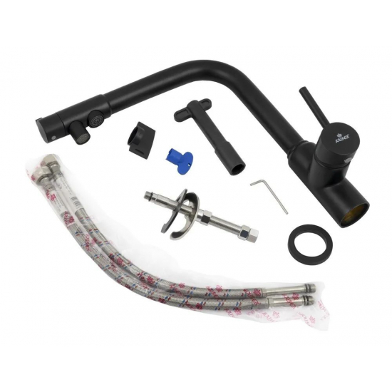 Смеситель для кухни с подключением к фильтру с питьевой водой KAISER Decor 40144-9 черный матовый