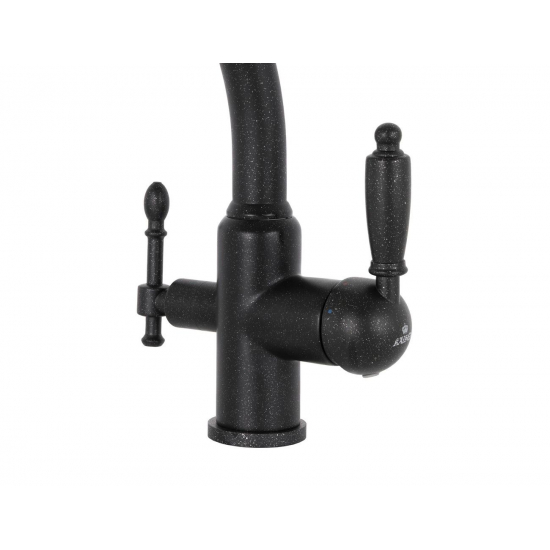 Смеситель для кухни с подключением к фильтру с питьевой водой KAISER Vincent 31244-5 чёрный мрамор