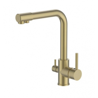 Смеситель для кухни с подключением к фильтру с питьевой водой LEDEME 4055Y-3 золотой