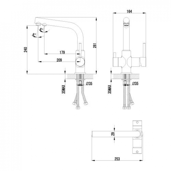 Смеситель для кухни с подключением к фильтру с питьевой водой LEMARK Comfort LM3061C