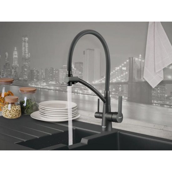 Смеситель для кухни с подключением к фильтру с питьевой водой с гибким изливом SAVOL S-L1805H-01