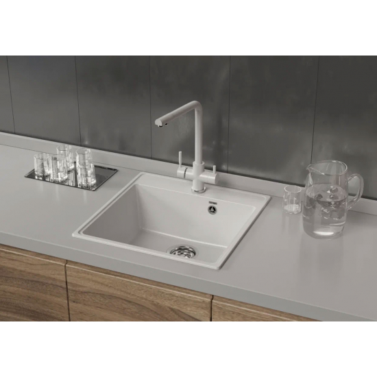 Смеситель для кухни ULGRAN Quartz UQ-016 с краном для питьевой воды, платина